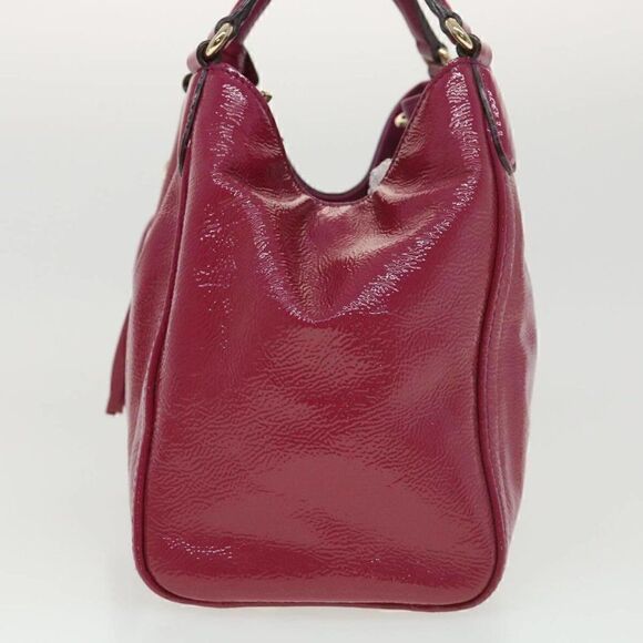 GUCCI Soho Hand Bag Enamel 2way Wine Red - Picture 4 of 15